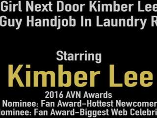Girl Next Door Kimber Lee Gives fellow Handjob in Laundry | xHamster